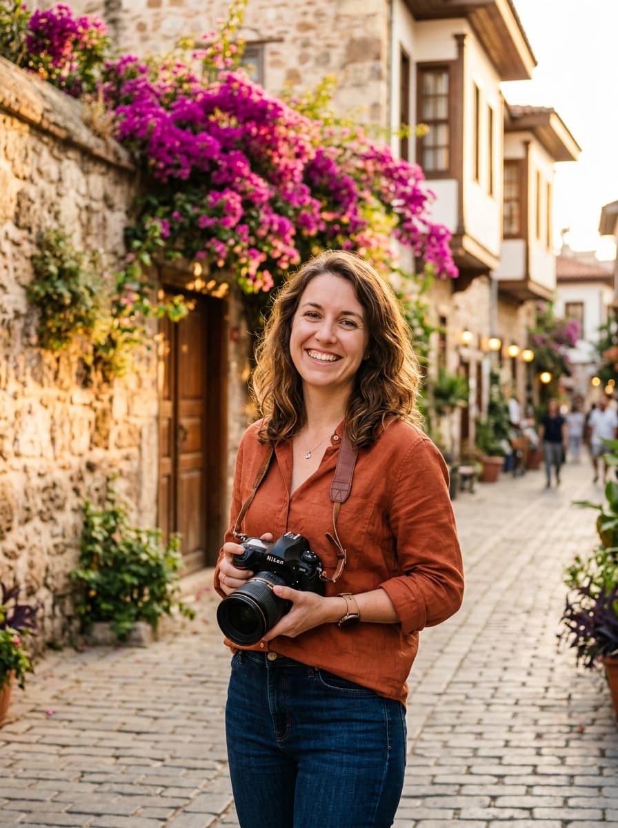 Fotoğrafçı Jane, Antalya Kaleiçi'nde kamerasıyla